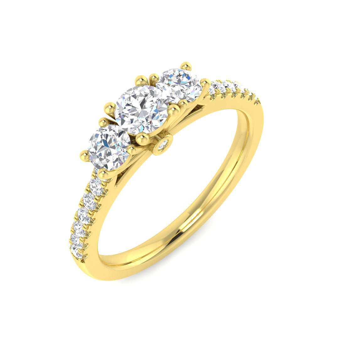 9ct Yellow Gold 0.73ct Laboratory Grown CVD Ring