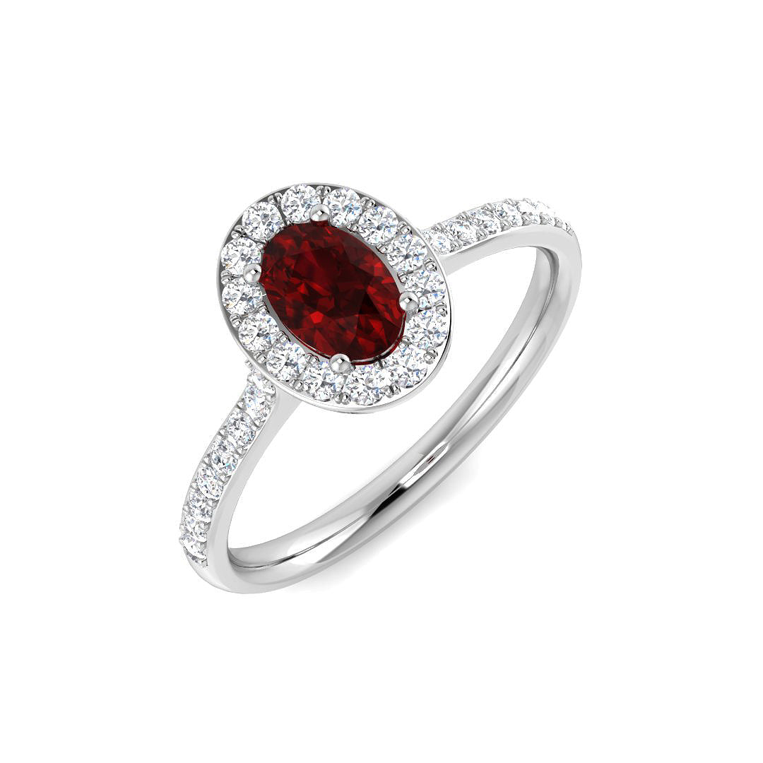 Platinum 0.83ct Ruby Ring