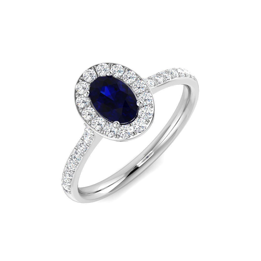 Platinum 1.00ct Blue Sapphire Ring