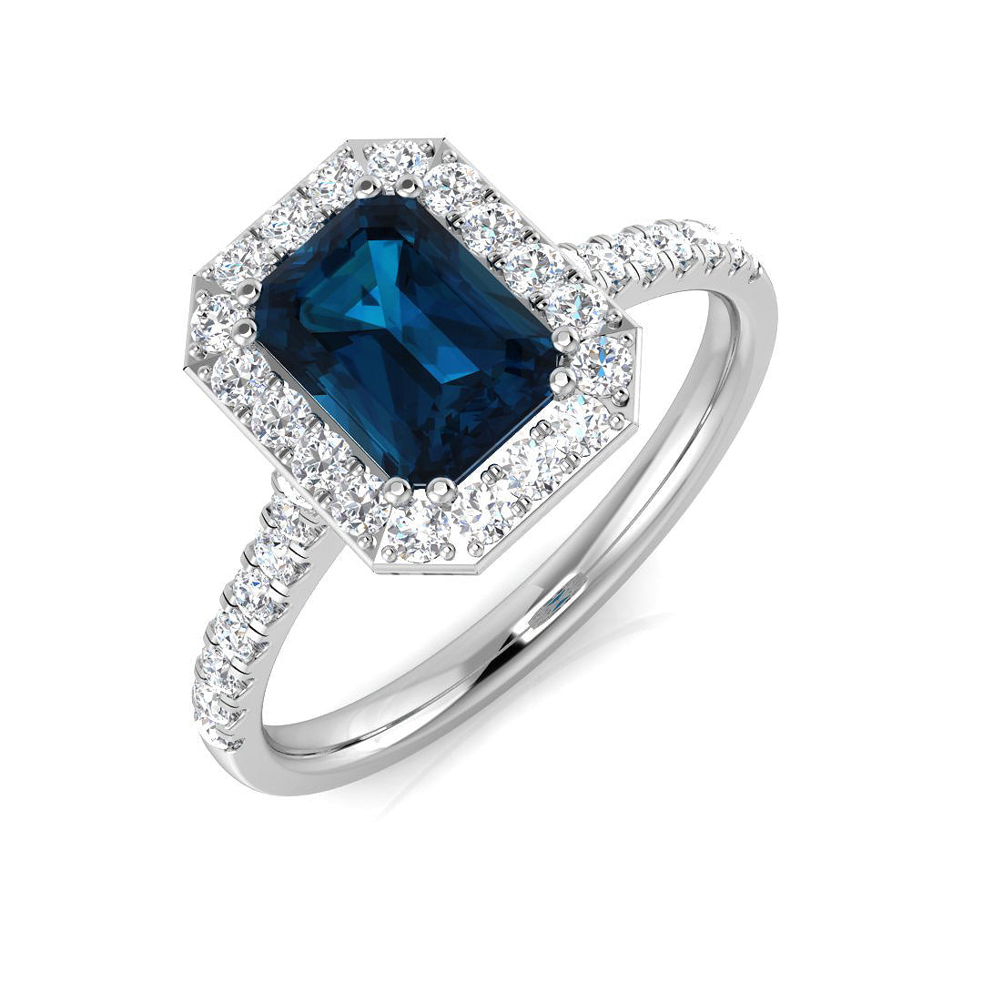 18ct White Gold 1.57ct London Blue Topaz Ring