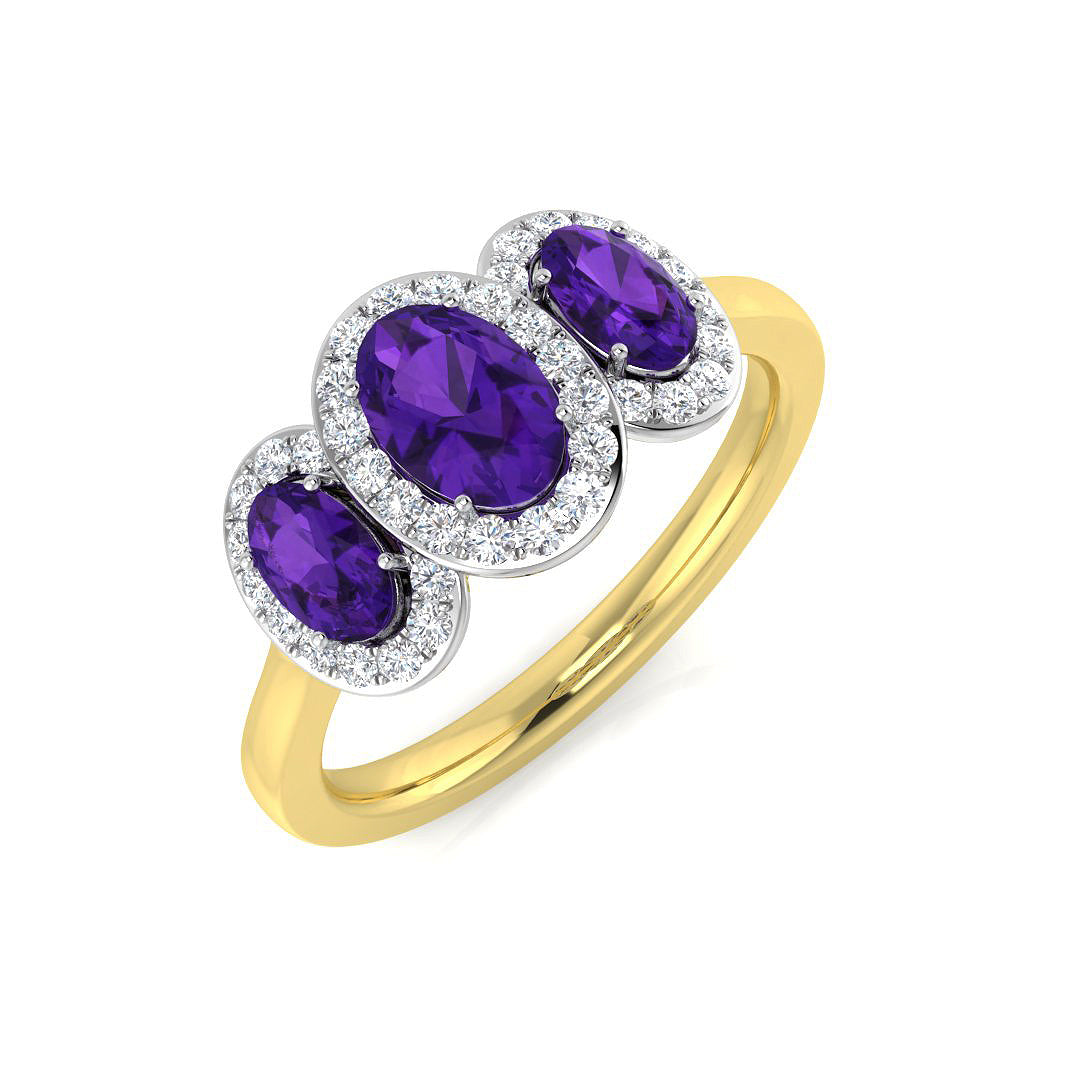 9ct Yellow Gold 1.08ct Amethyst Ring