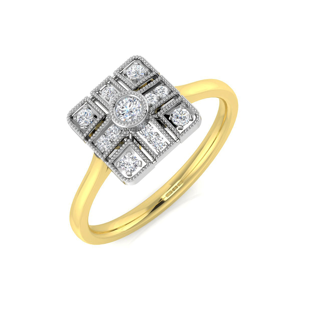 18ct Two-Tone Gold 0.16ct G SI2 Diamond Ring