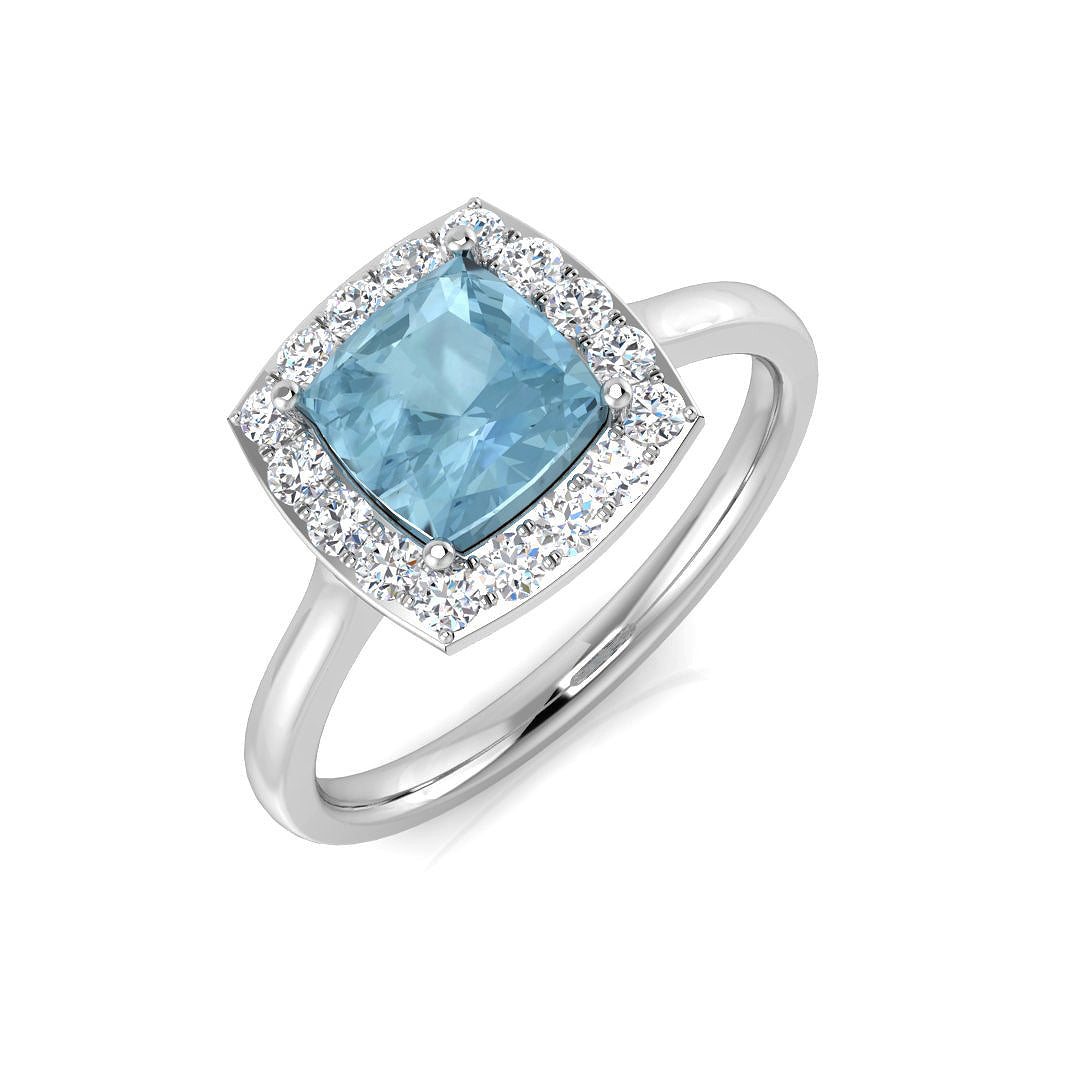 18ct White Gold 1.34ct Aquamarine Ring
