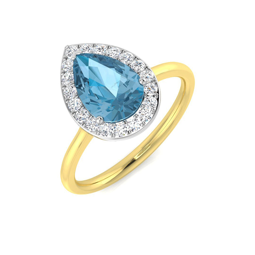 9ct Two-Tone Gold 1.78ct Sky Blue Topaz Ring