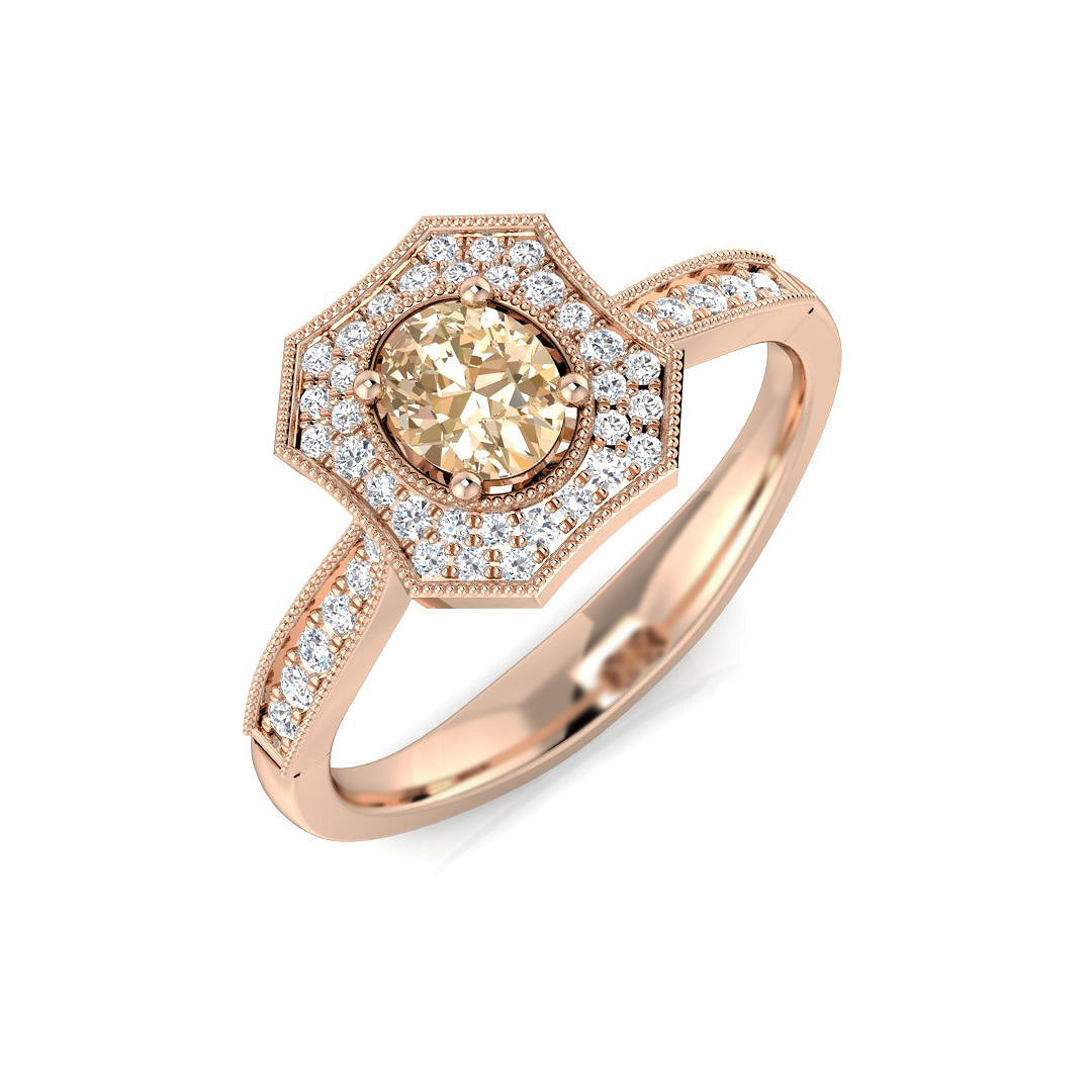 9ct Rose Gold 0.46ct Morganite Ring