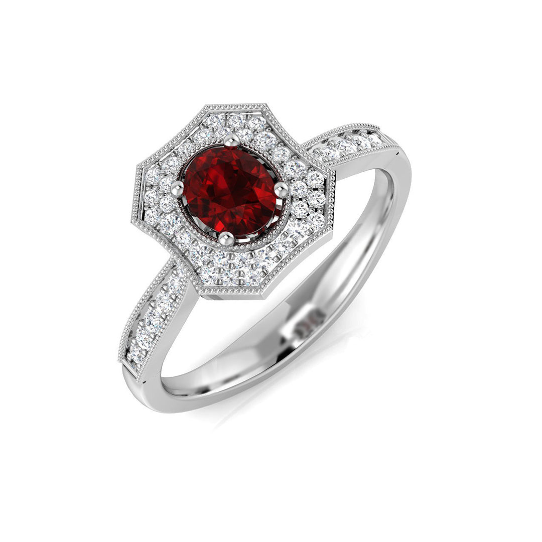 Platinum 0.60ct Ruby Ring