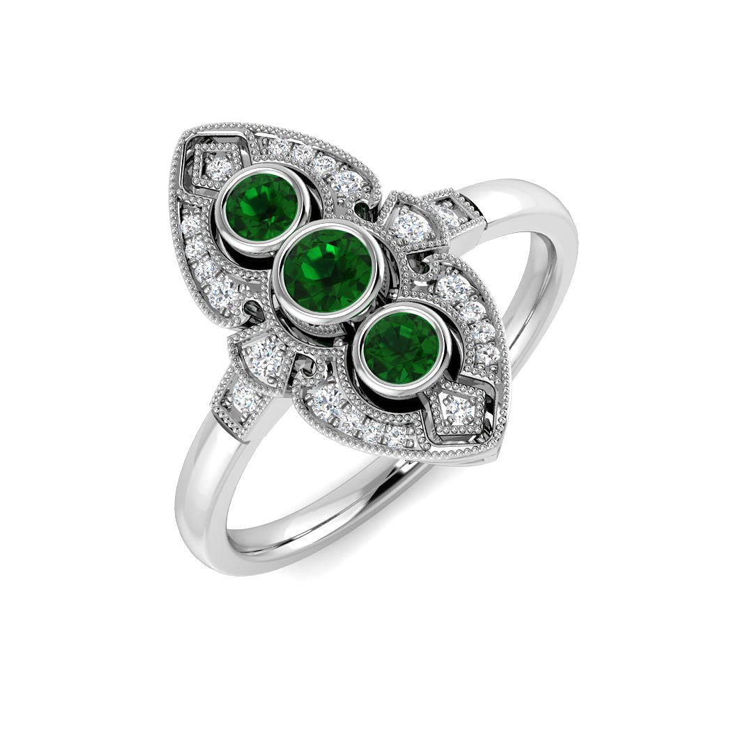 Platinum 0.40ct Emerald Ring