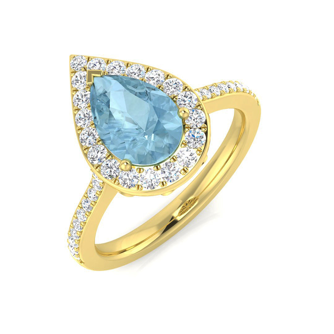 18ct Yellow Gold 1.61ct Aquamarine Ring