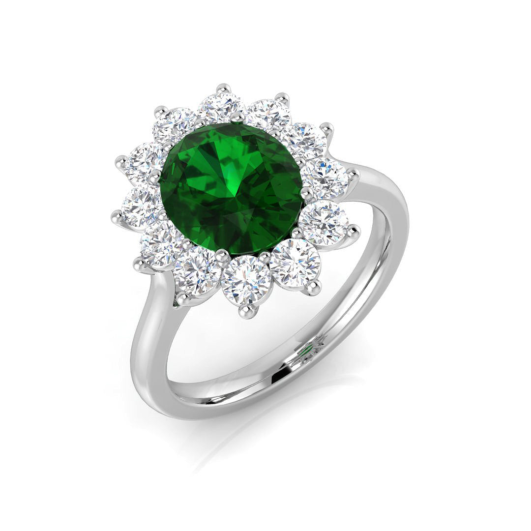 9ct White Gold 2.42ct Laboratory Grown Lab Emerald Ring