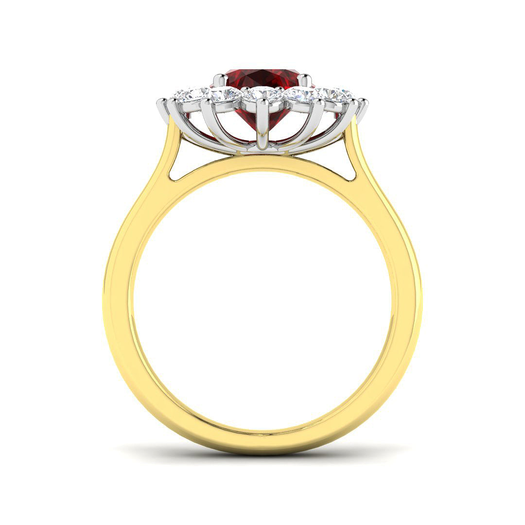 9ct Two-Tone Gold 3.20ct Laboratory Grown Lab Ruby Ring