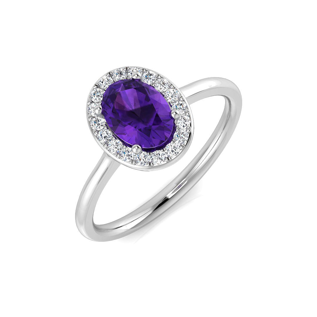 9ct White Gold 0.71ct Amethyst Ring