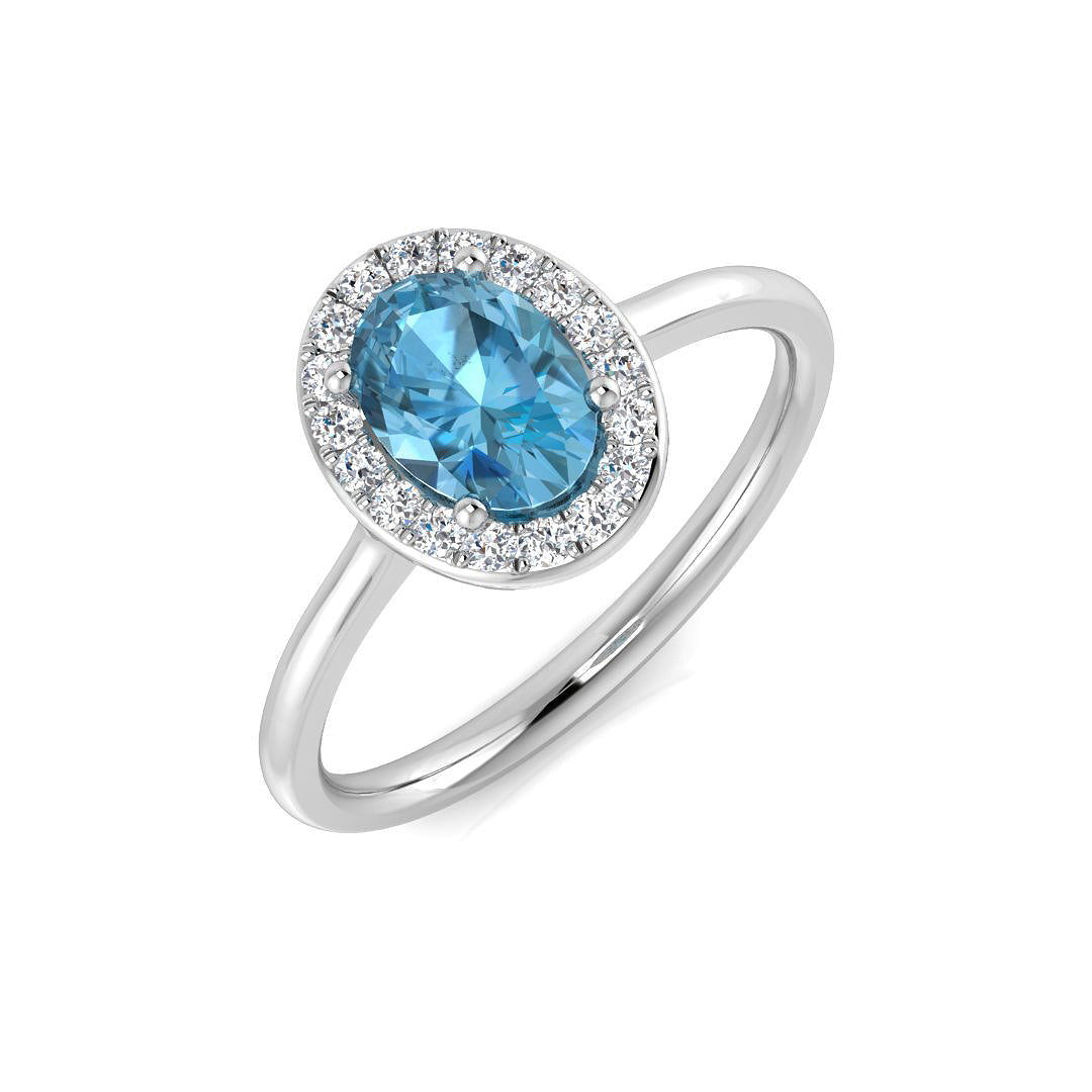 9ct White Gold 1.07ct Sky Blue Topaz Ring