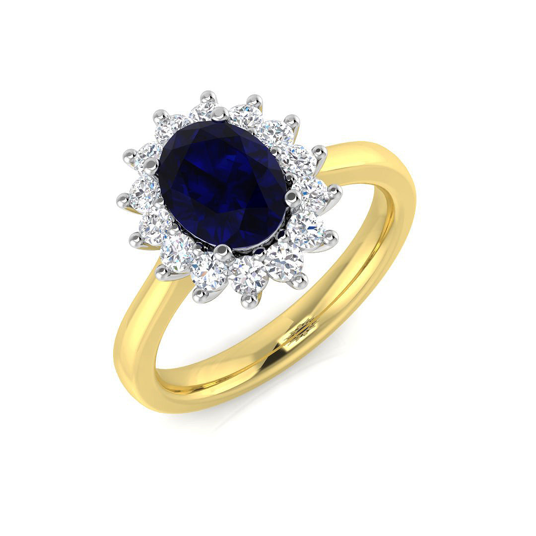 9ct Two-Tone Gold 1.98ct Blue Sapphire Ring