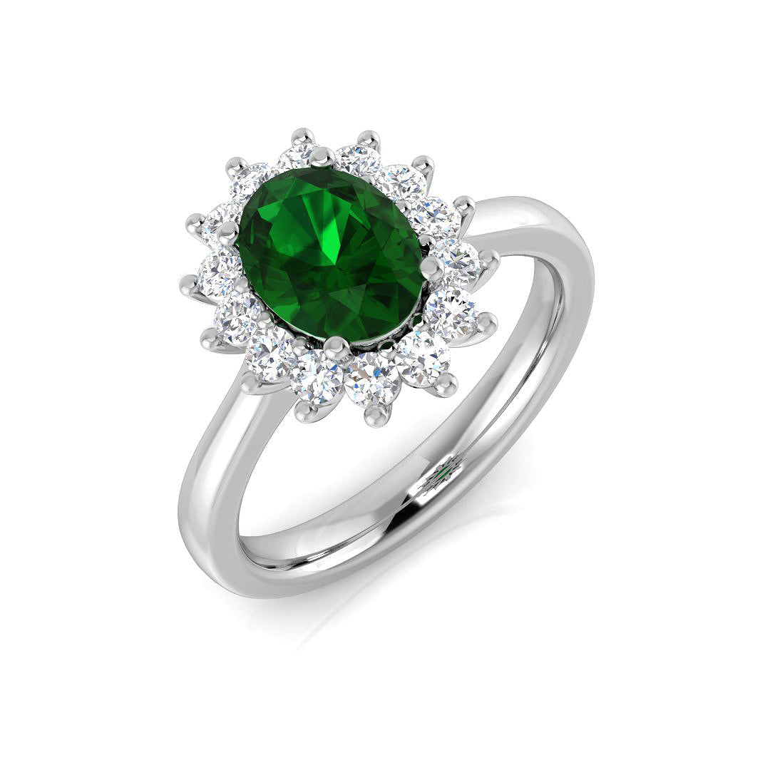 18ct White Gold 1.60ct Emerald Ring