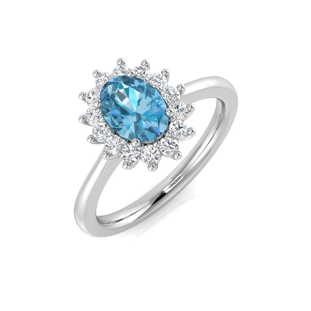 9ct White Gold 1.31ct Sky Blue Topaz Ring
