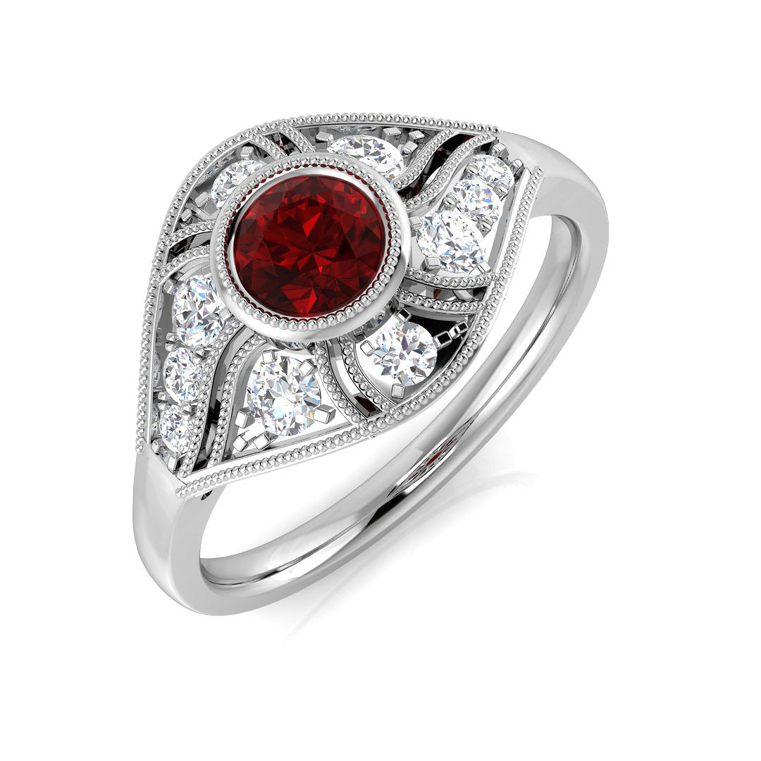 18ct White Gold 0.81ct Ruby Ring