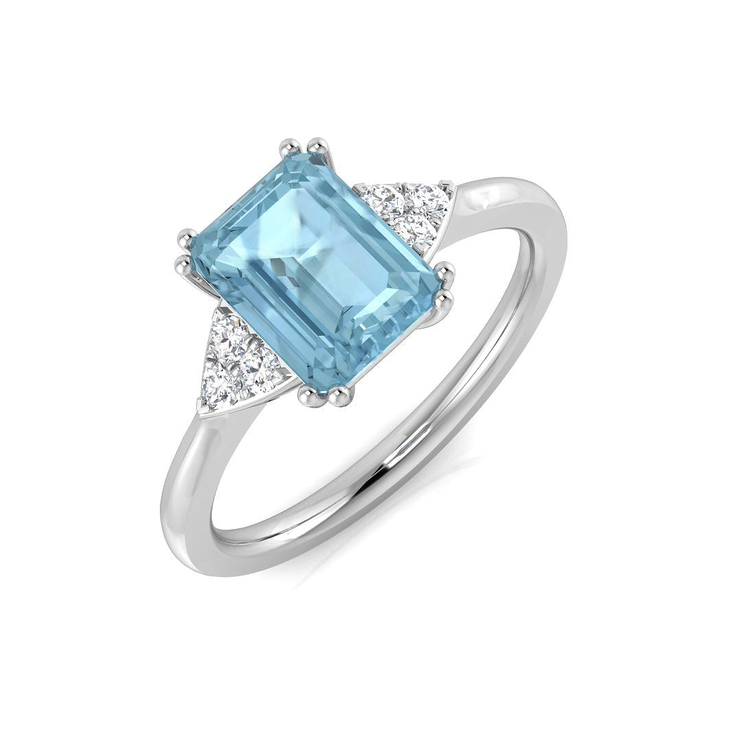 9ct White Gold 1.59ct Aquamarine Ring