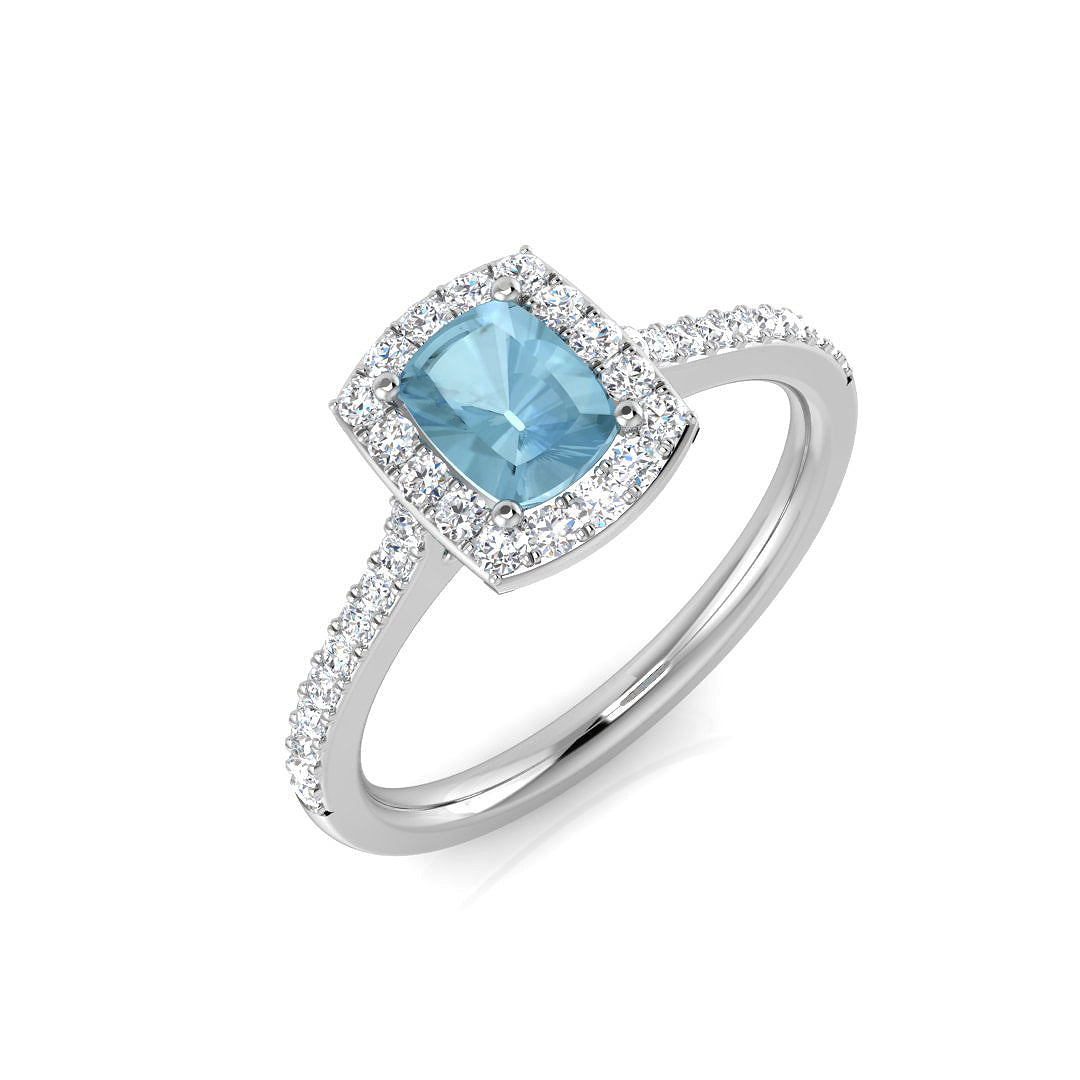 9ct White Gold 1.07ct Aquamarine Ring