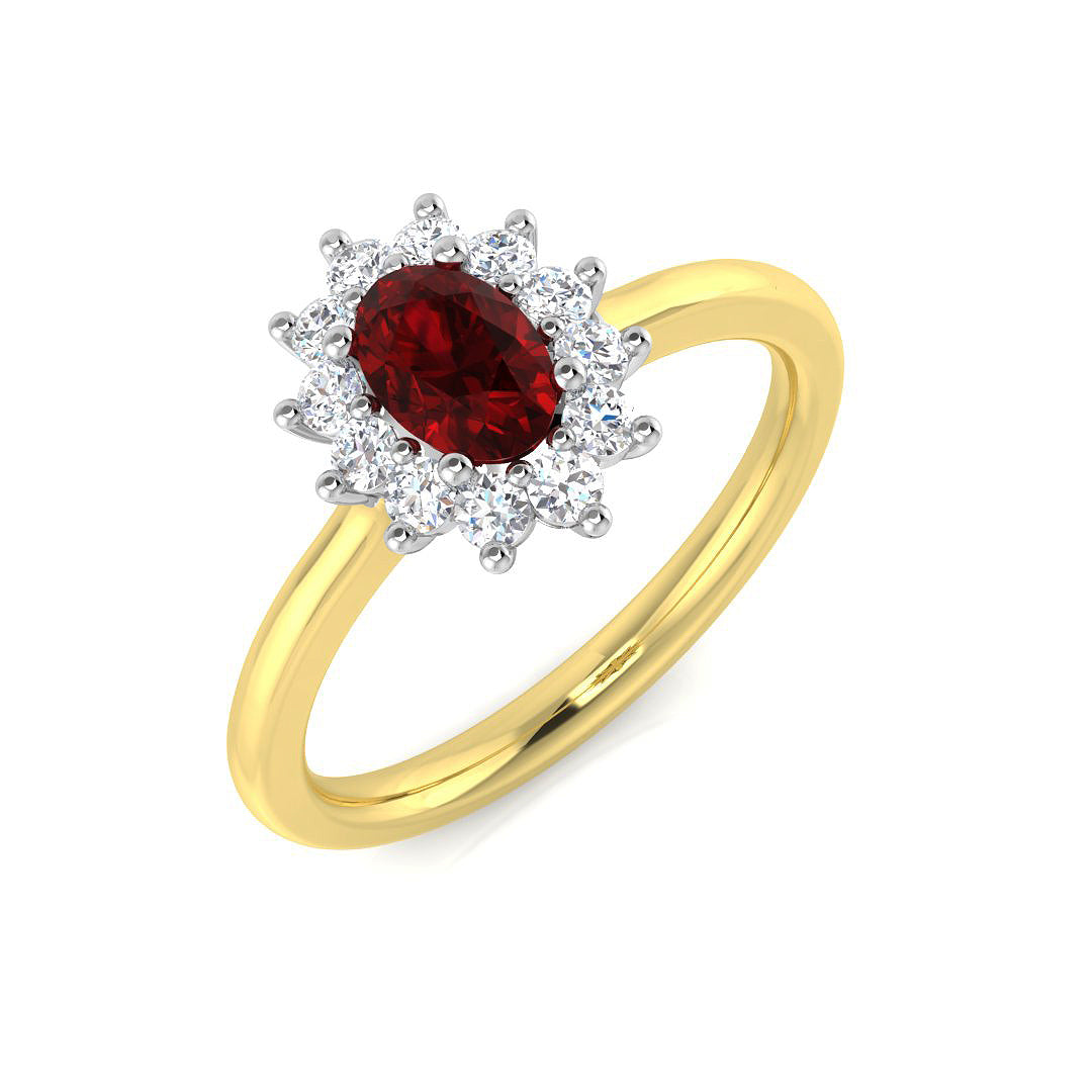 9ct Yellow Gold 0.91ct Ruby Ring