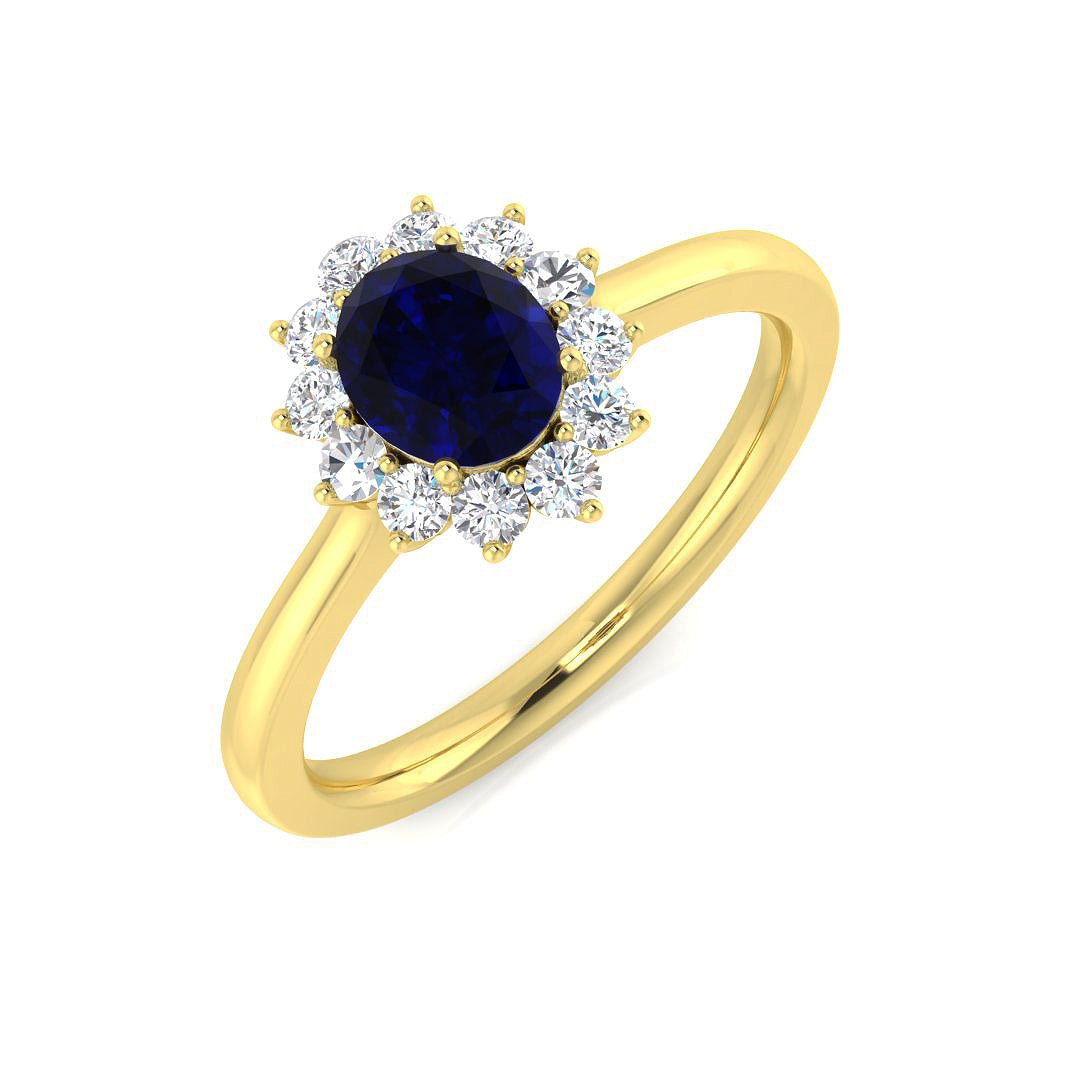 9ct Yellow Gold 0.68ct Blue Sapphire Ring