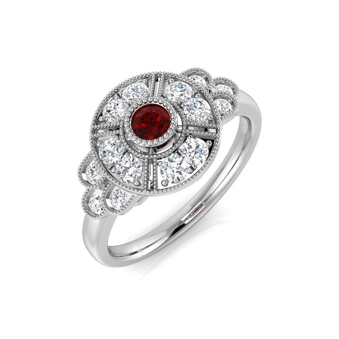 Platinum 0.58ct Ruby Ring