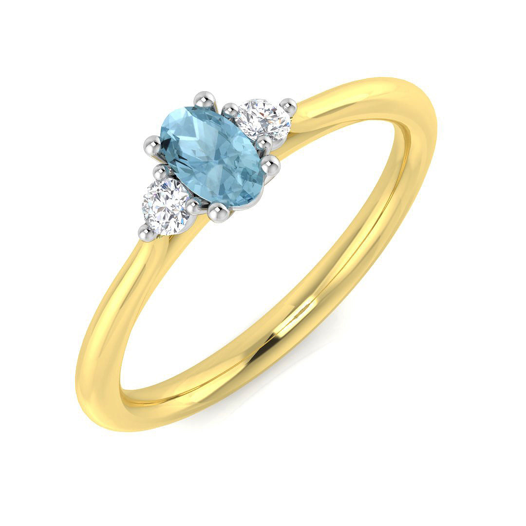 18ct Two-Tone Gold 0.29ct Aquamarine Ring