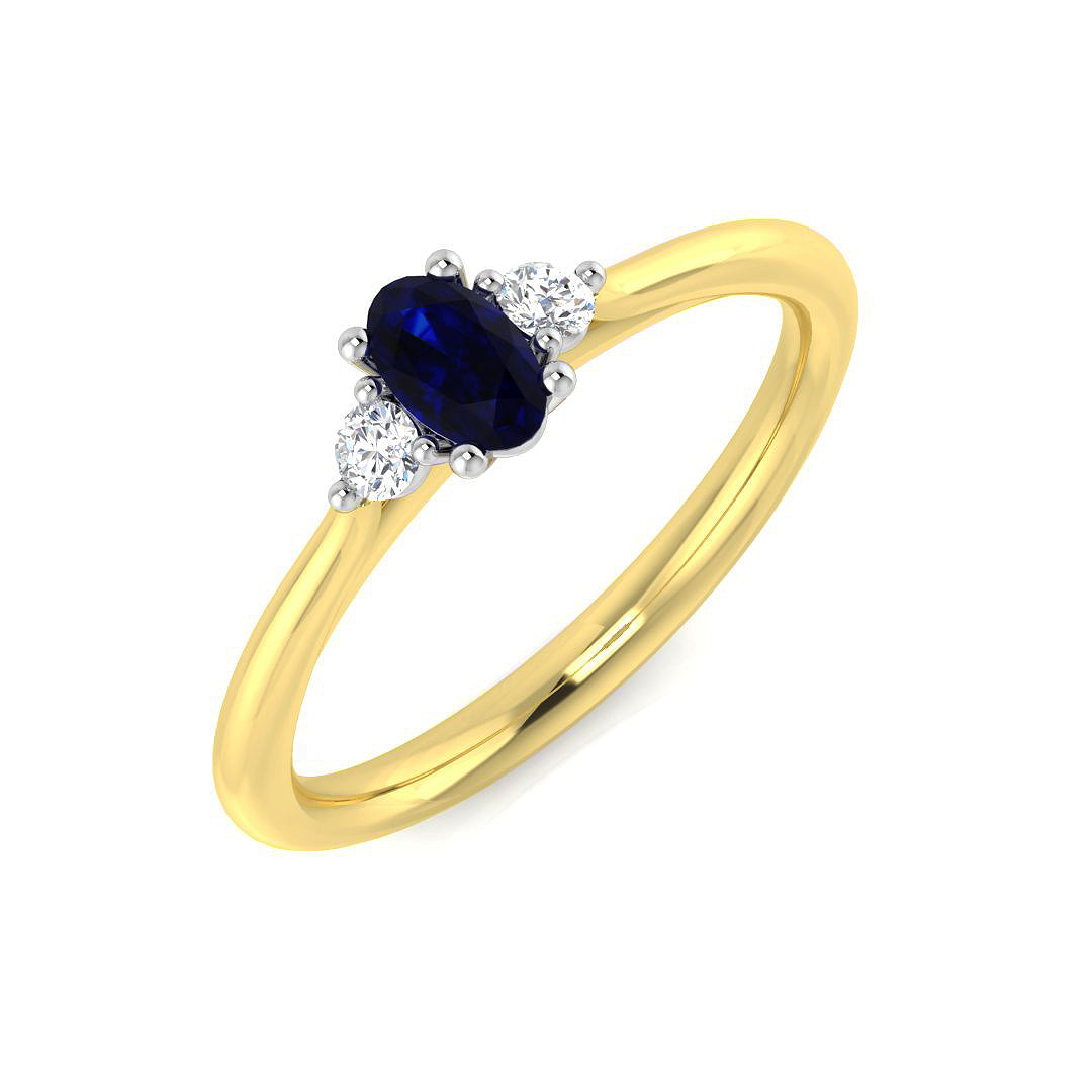 18ct Yellow Gold 0.37ct Blue Sapphire Ring