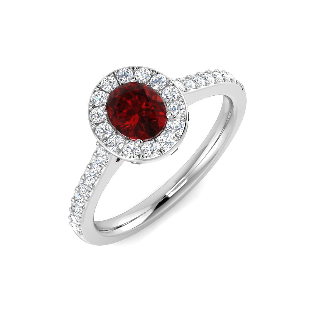 Platinum 0.85ct Ruby Ring