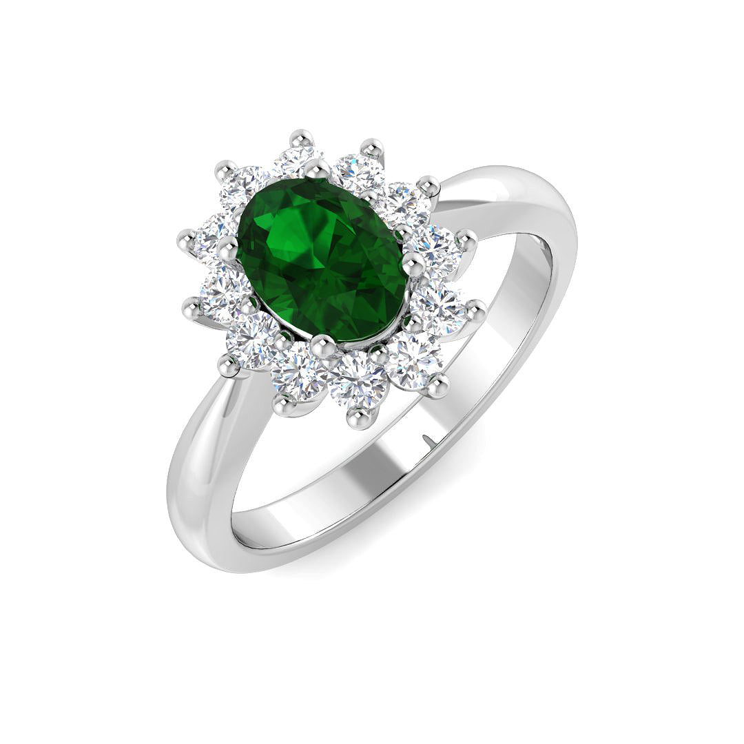 Platinum 1.02ct Emerald Ring