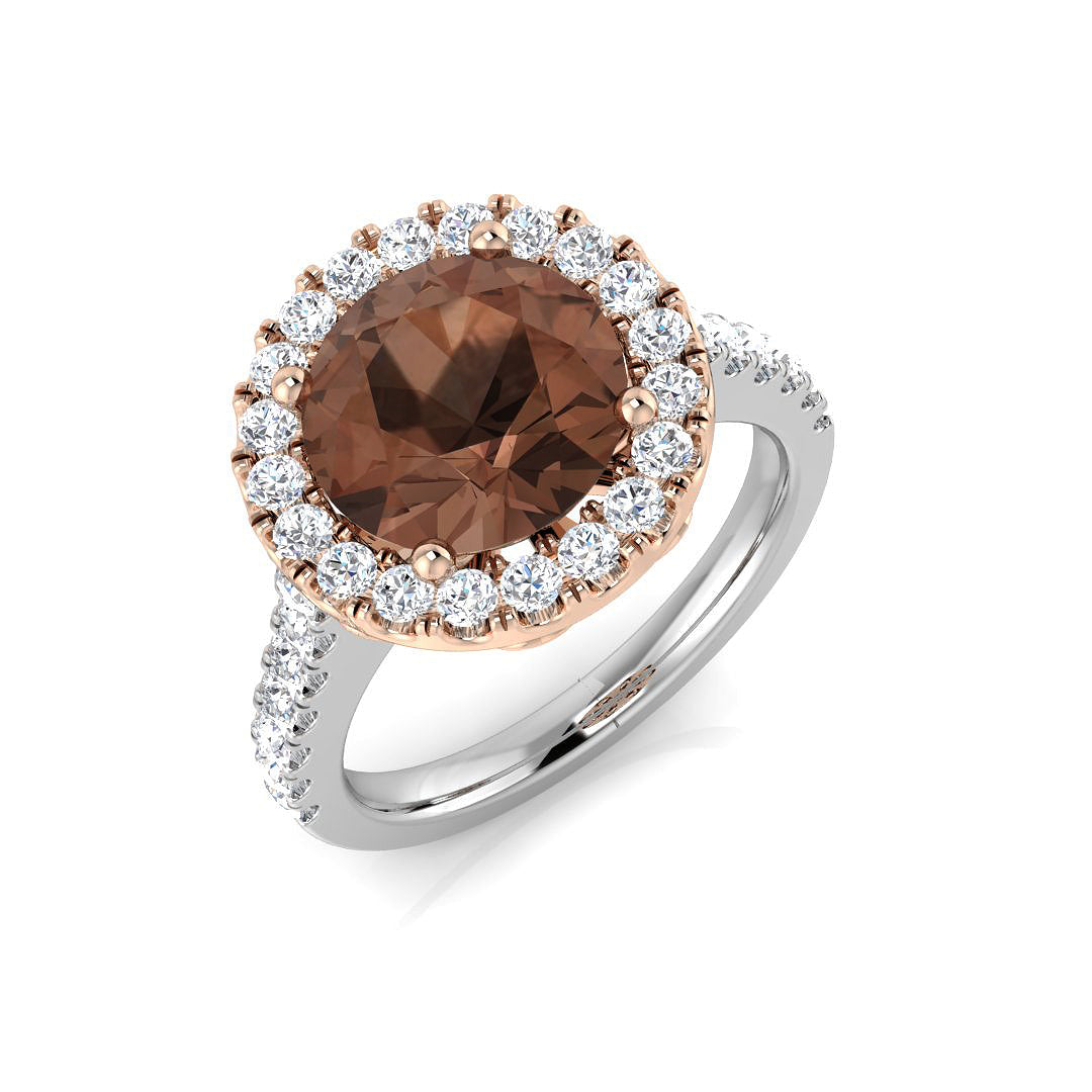 18ct Two-Tone Gold 3.73ct Brown Diamond Ring