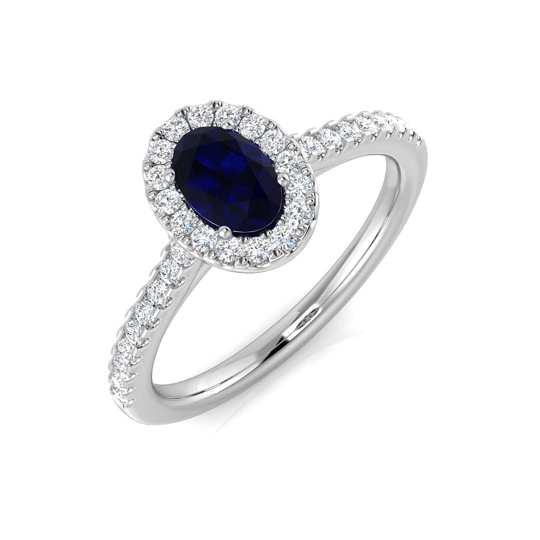 18ct White Gold 0.81ct Blue Sapphire Ring