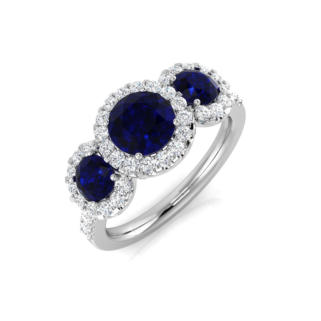 Platinum 2.39ct Blue Sapphire Ring
