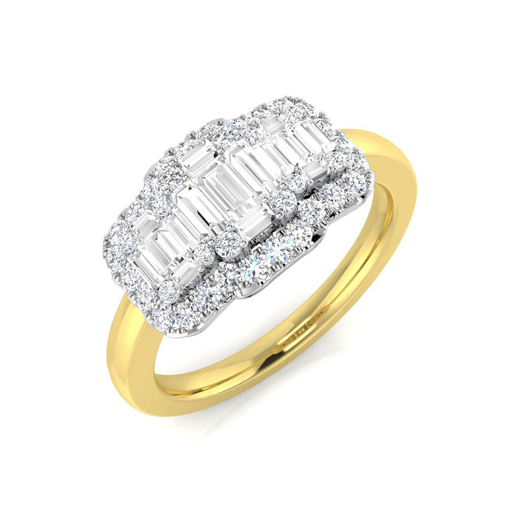 9ct Two-Tone Gold 0.73ct G SI2 Diamond Ring