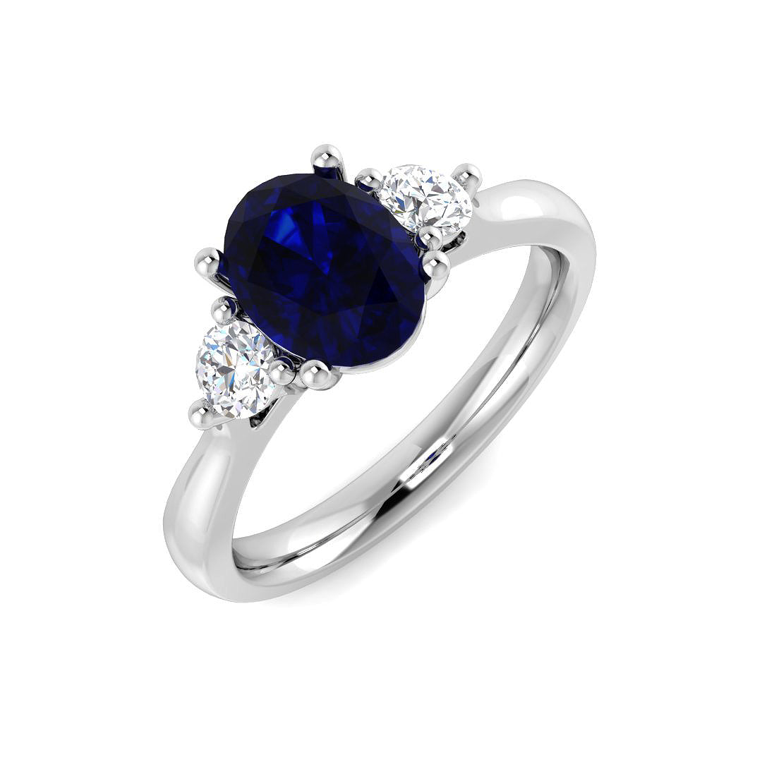 Platinum 2.06ct Blue Sapphire Ring