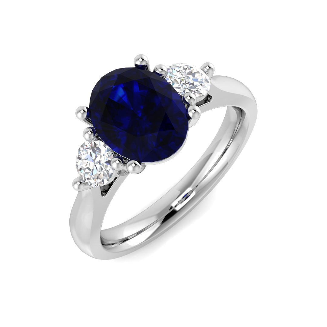 Platinum 2.42ct Blue Sapphire Ring
