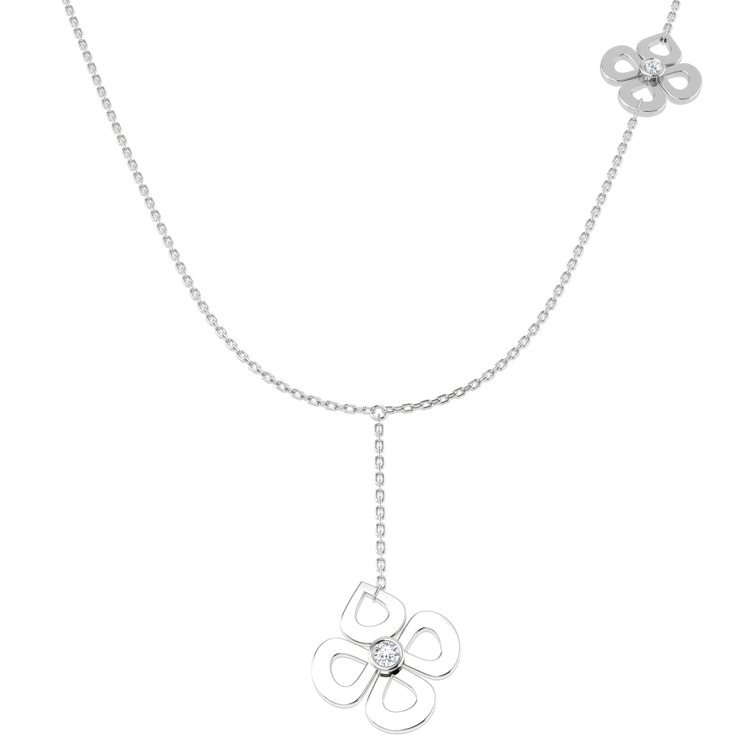 9ct White Gold 0.13ct G SI2 Diamond Necklace