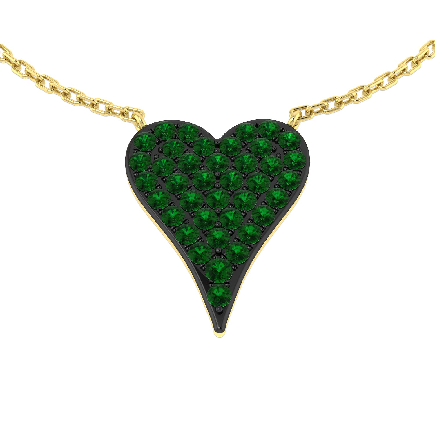 18ct Yellow Gold 0.53ct Green Diamond Necklace