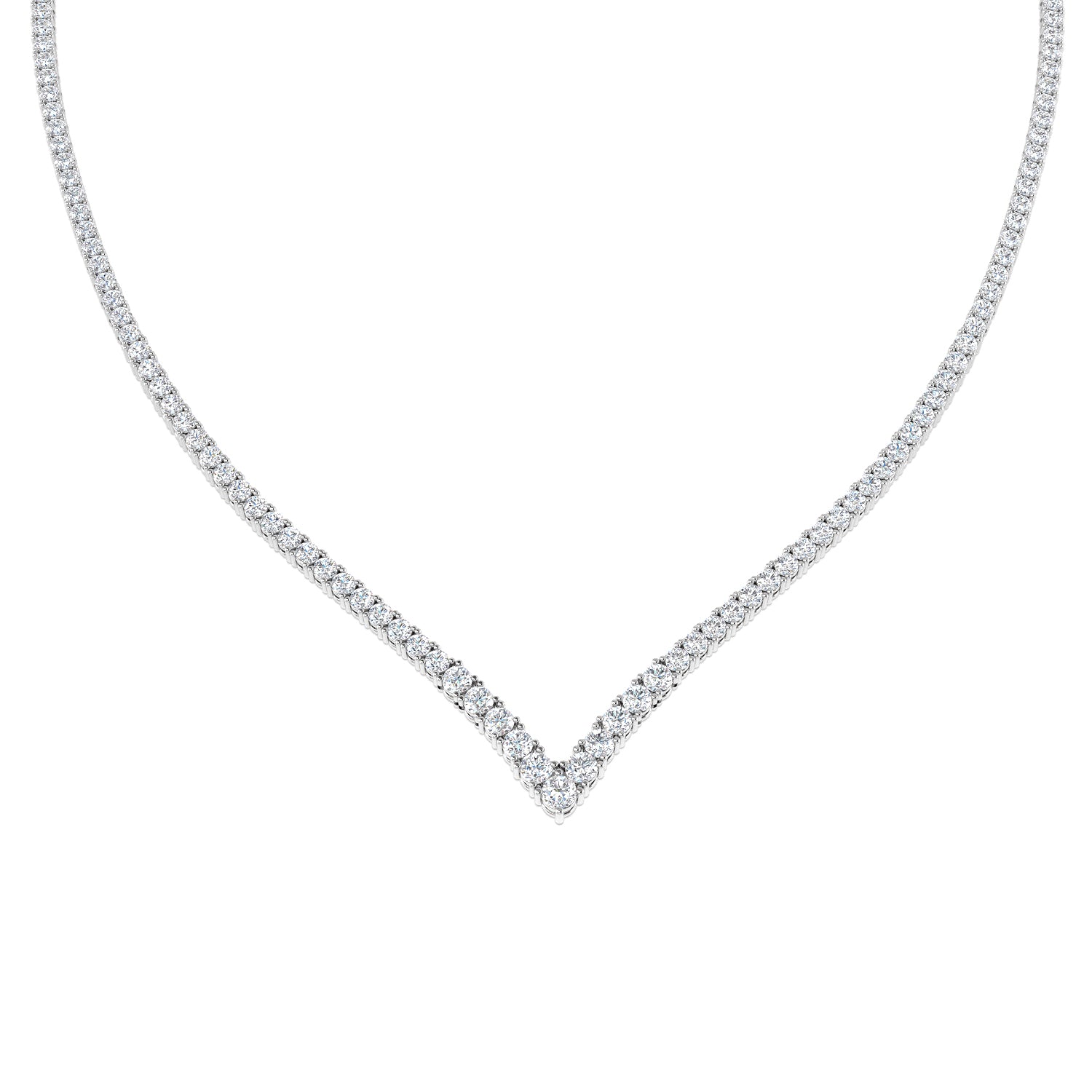 9ct White Gold 9.13ct Laboratory Grown CVD Necklace