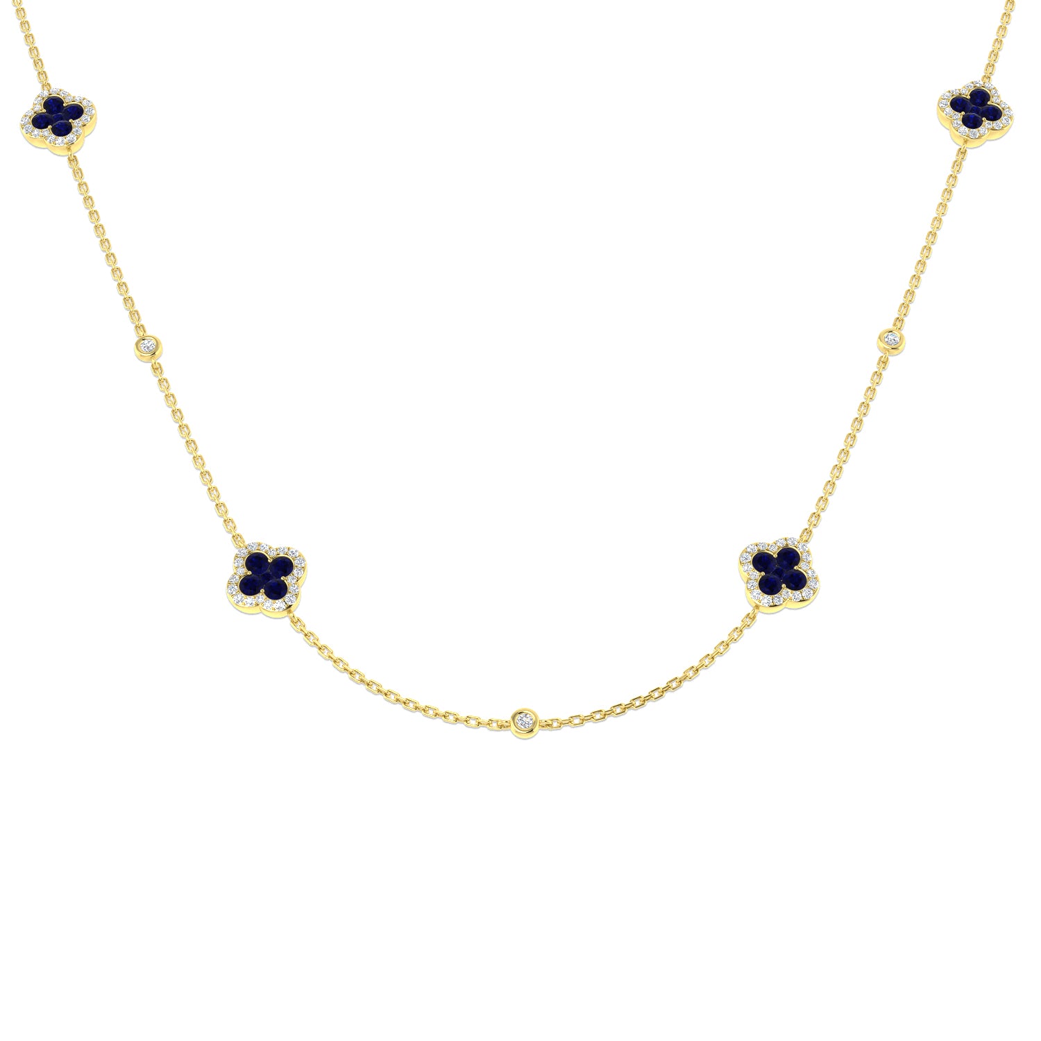 18ct Yellow Gold 1.75ct Blue Sapphire Necklace