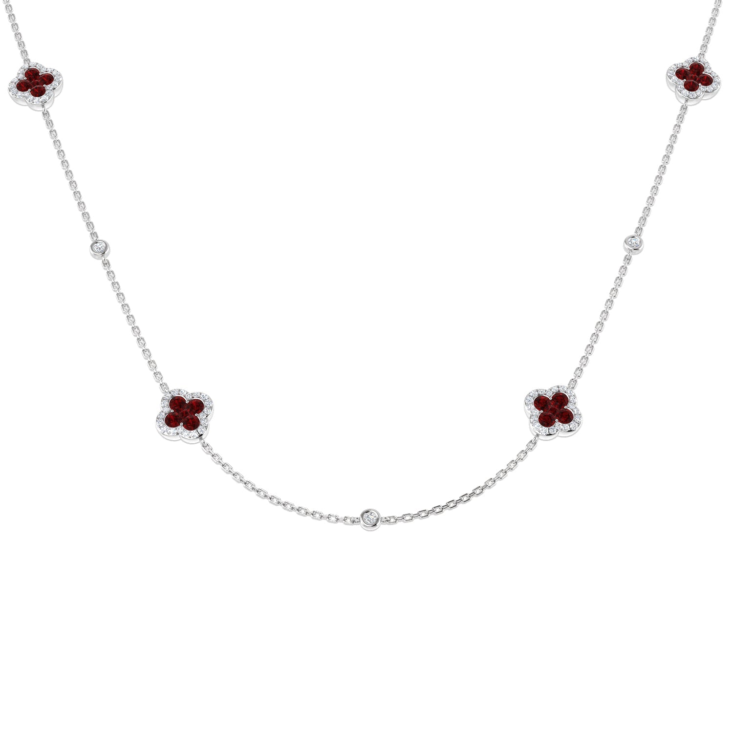 18ct White Gold 1.75ct Ruby Necklace