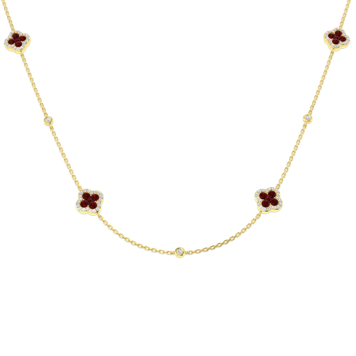 9ct Yellow Gold 1.75ct Ruby Necklace