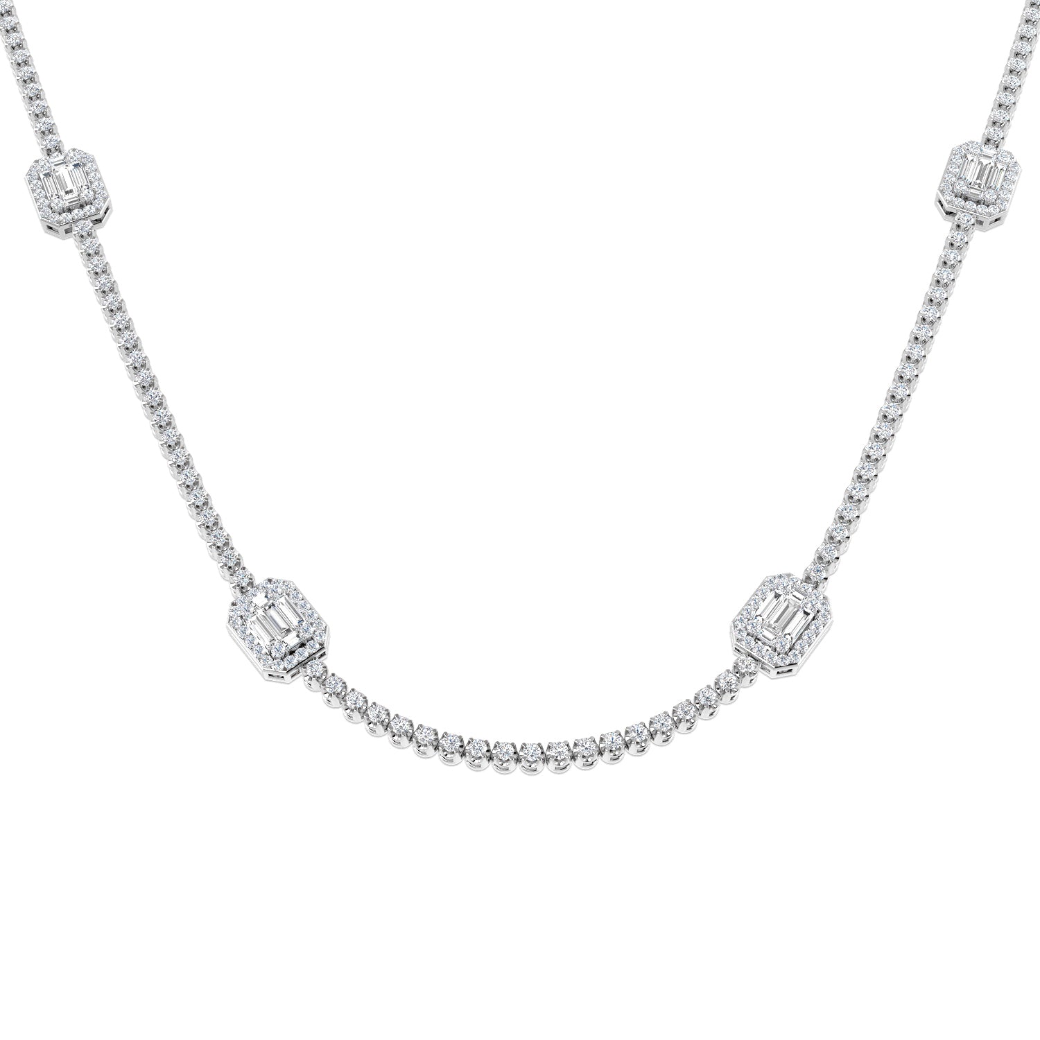 18ct White Gold 4.55ct G SI2 Diamond Necklace