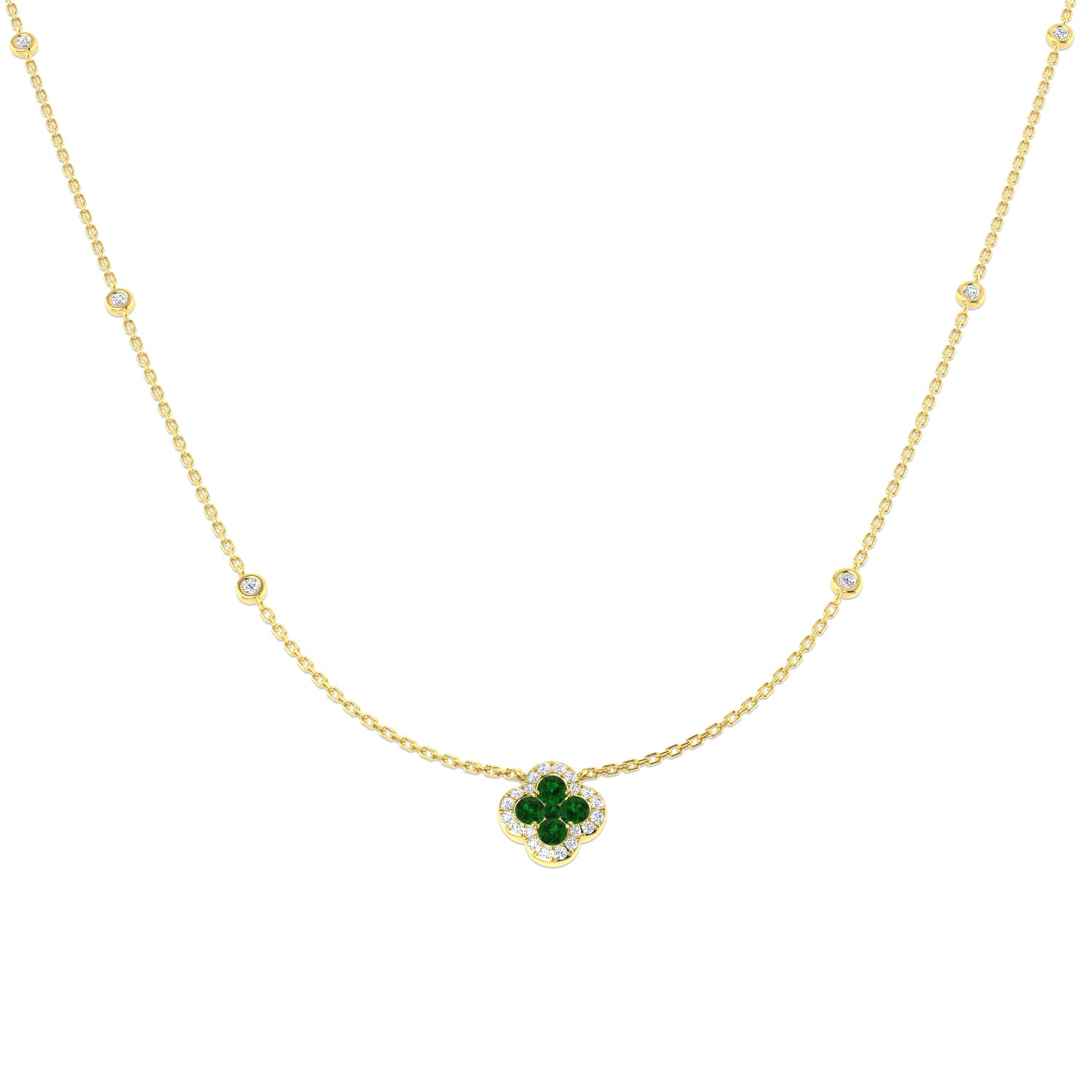 18ct Yellow Gold 0.69ct Emerald Necklace