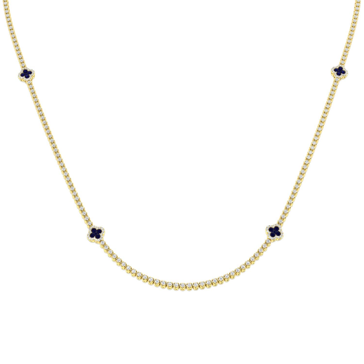 18ct Yellow Gold 4.25ct Blue Sapphire Necklace