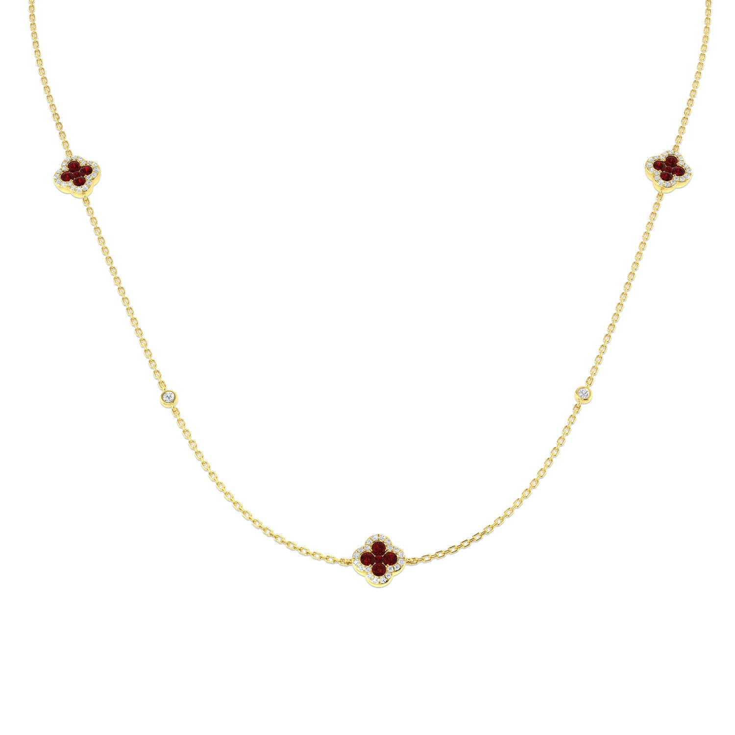 18ct Yellow Gold 3.04ct Ruby Necklace
