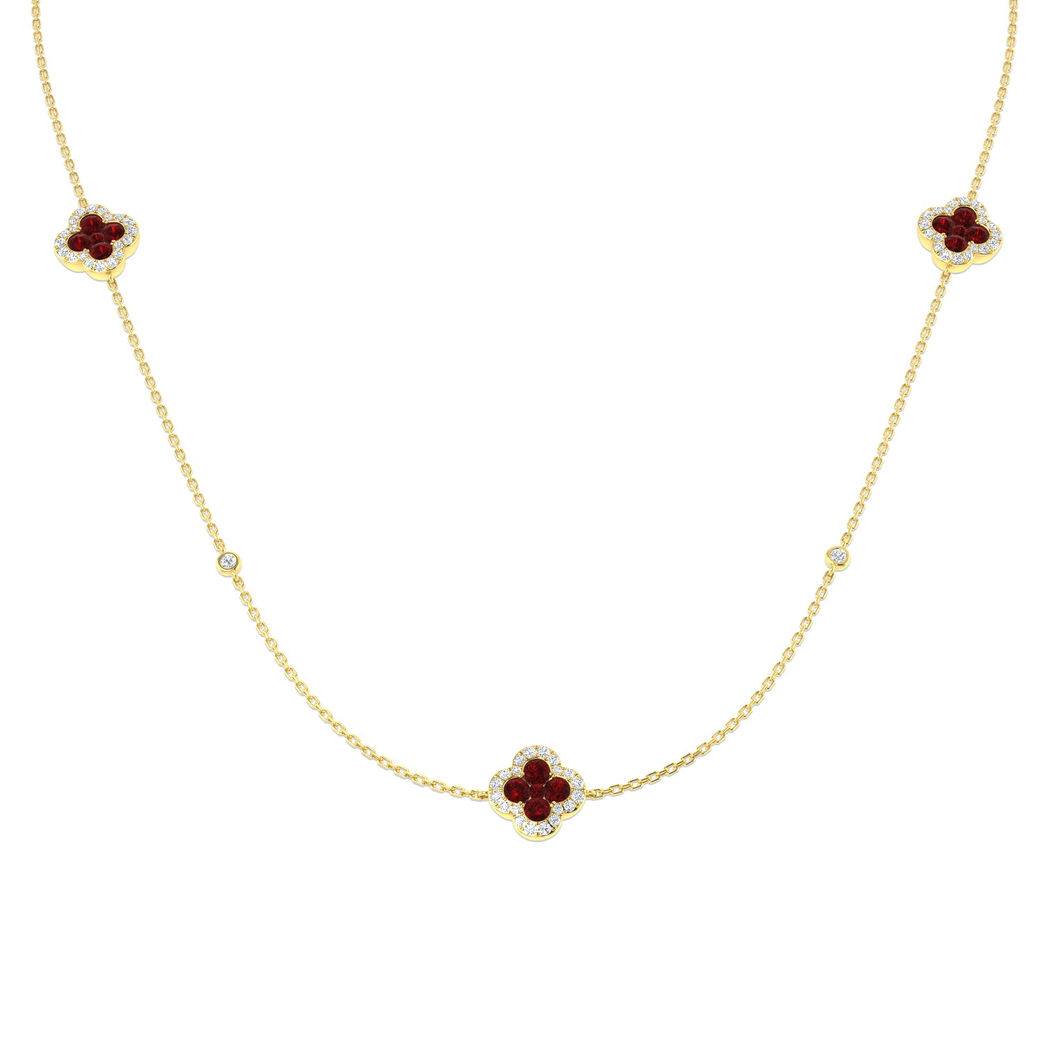 18ct Yellow Gold 6.19ct Ruby Necklace