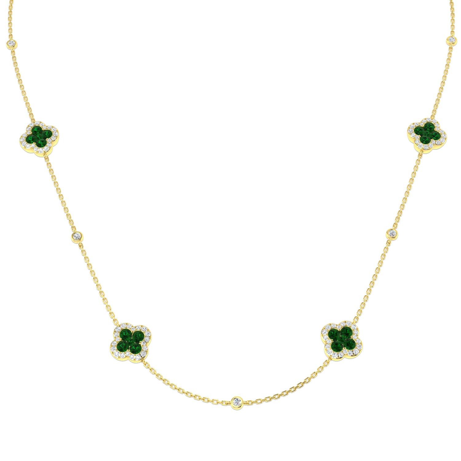 18ct Yellow Gold 2.55ct Emerald Necklace