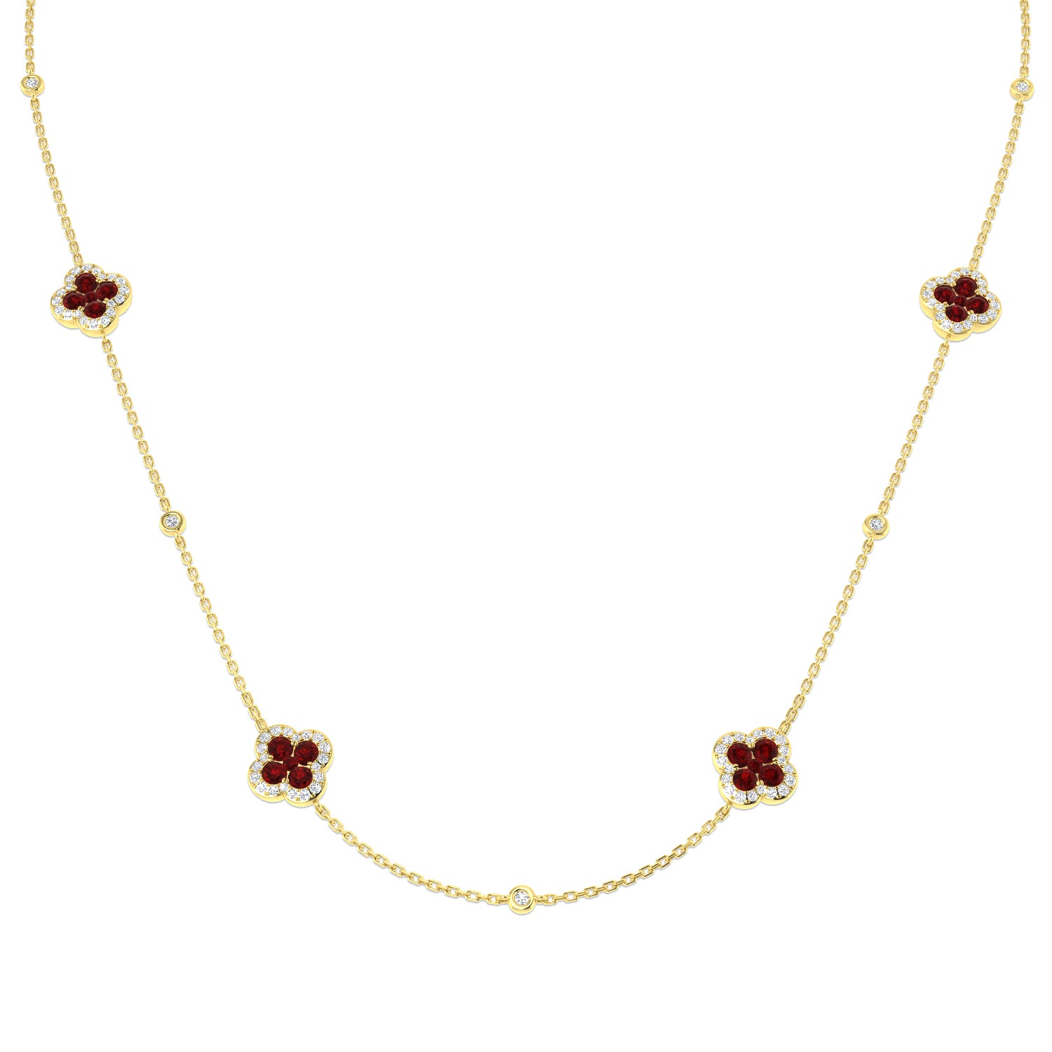 18ct Yellow Gold 2.67ct Ruby Necklace