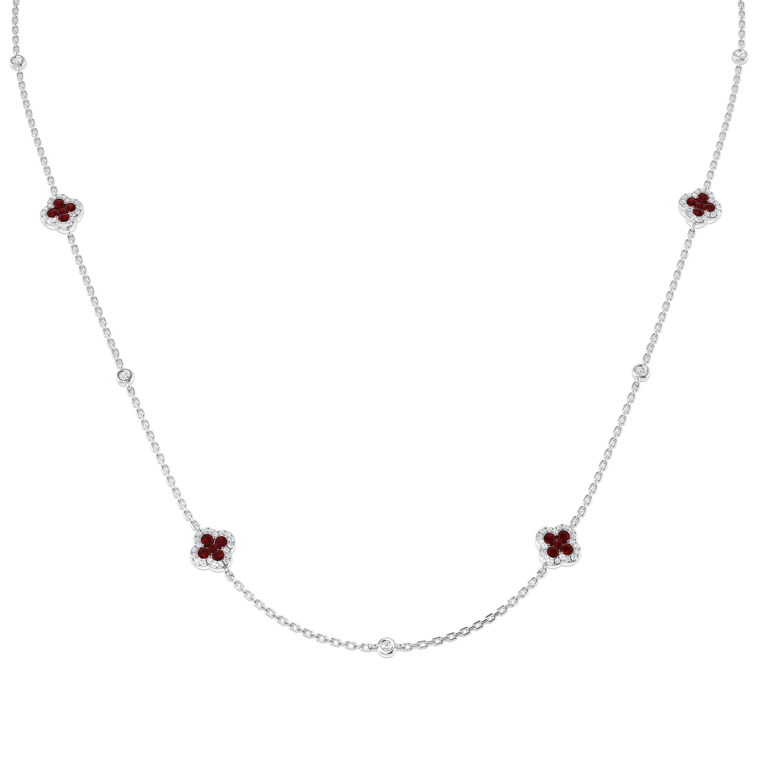18ct White Gold 0.99ct Ruby Necklace