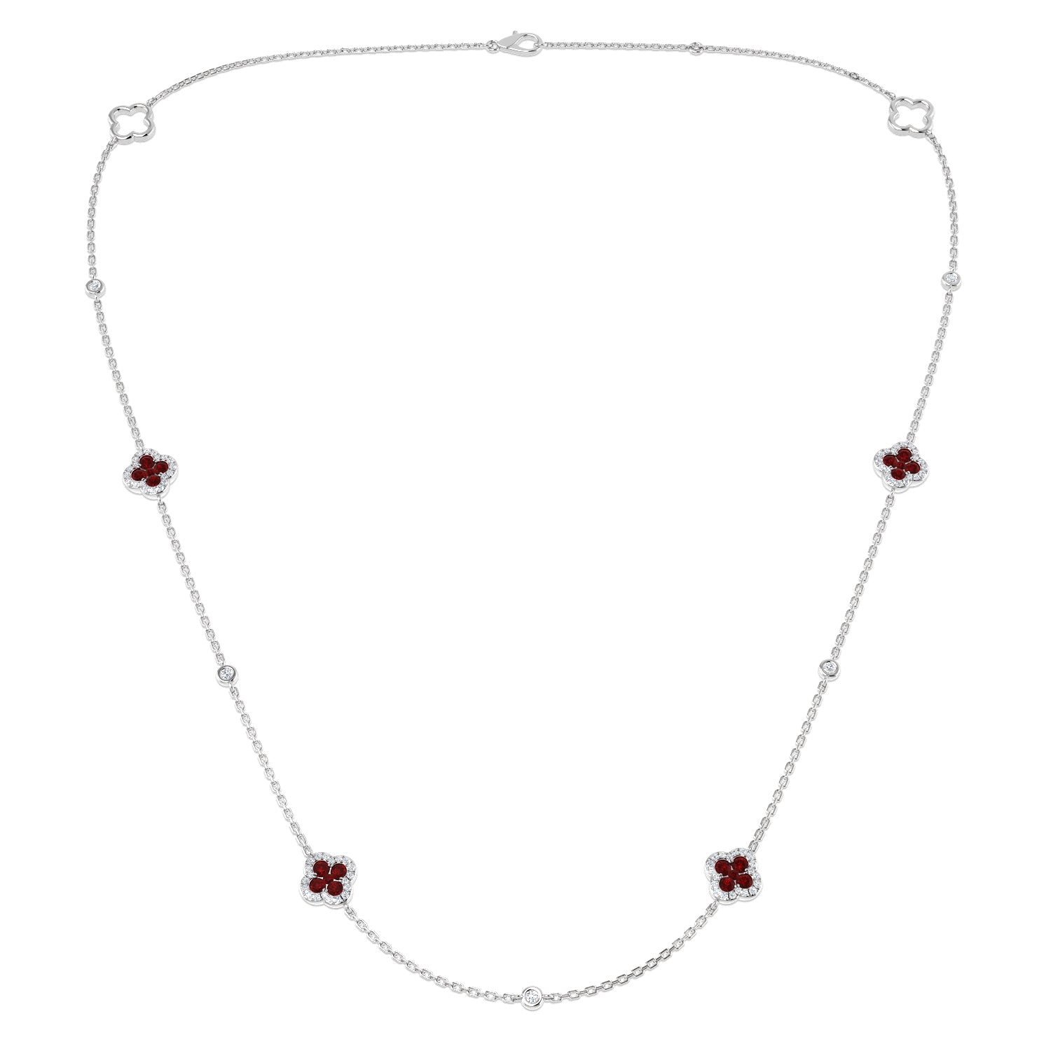 18ct White Gold 1.38ct Ruby Necklace